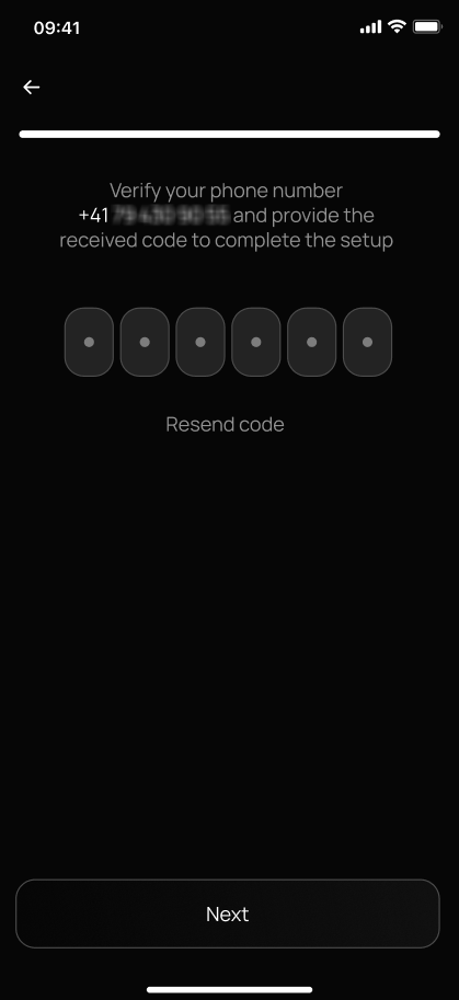 Phone verification step in MFA onboarding